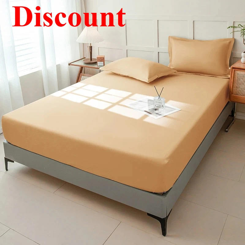 

Waterproof Fitted Bed Sheet With 360 Elastic Band Mattress protector Cover Bedspreads for Double King Queen Size Bedsheet