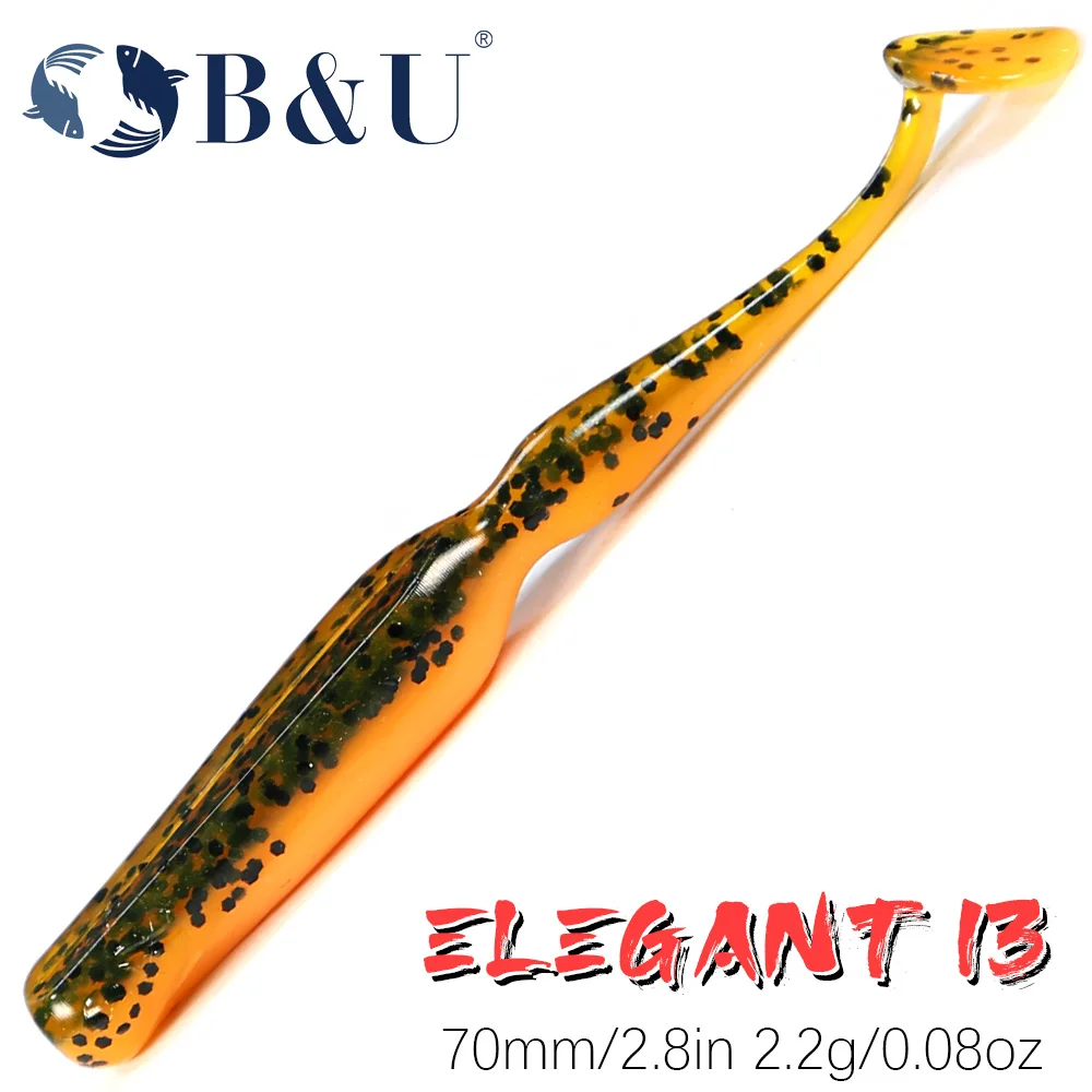 B&U 70mm Soft Bait Swimbait Lure for Pike Zander Snook Perch Fishing with JIG Head Rig - Flexible Bait Hoduller for Angling