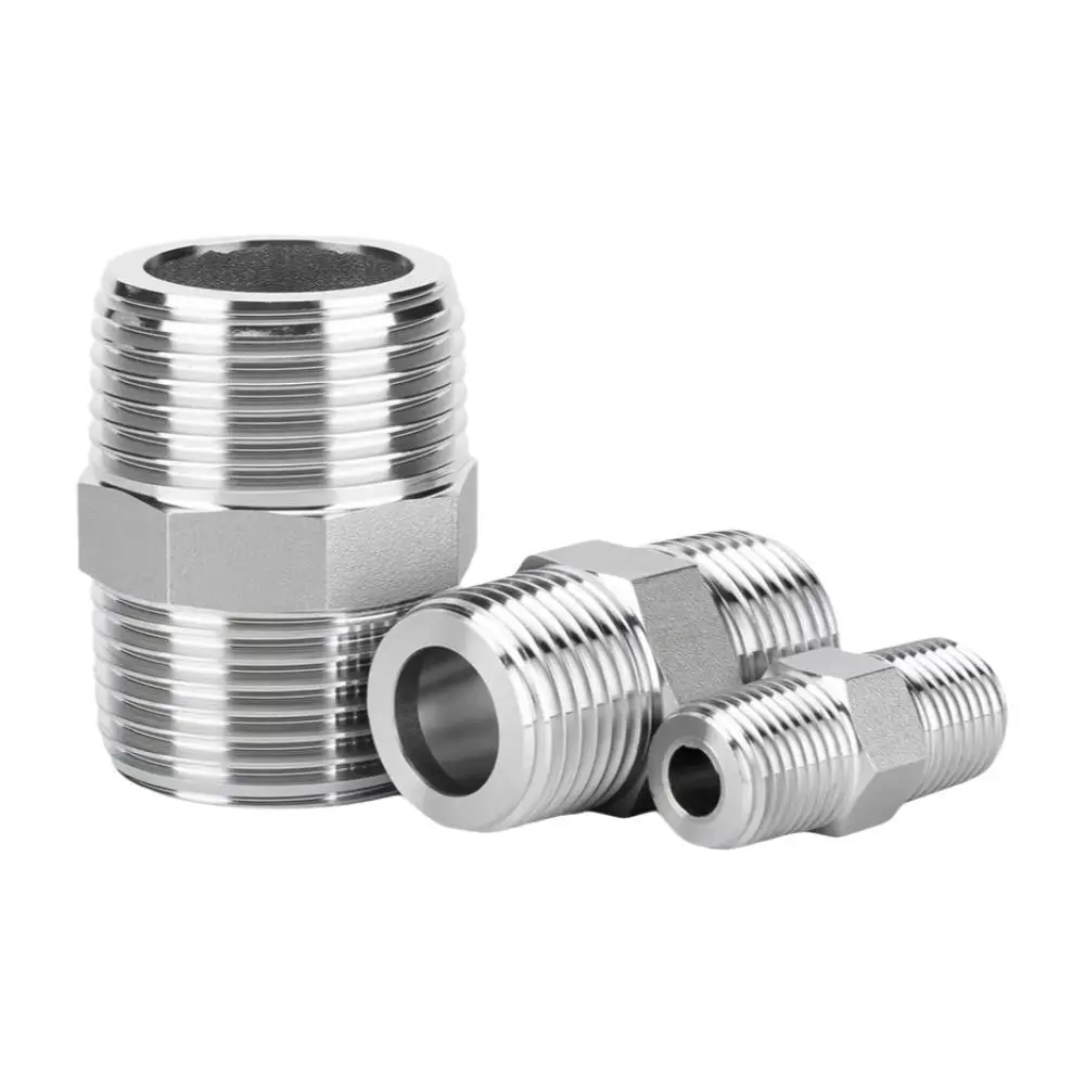 Durable 304 Stainless Steel Pipe Fitting Connector Male Thread 1/8 1/4 3/8 1/2 3/4 1