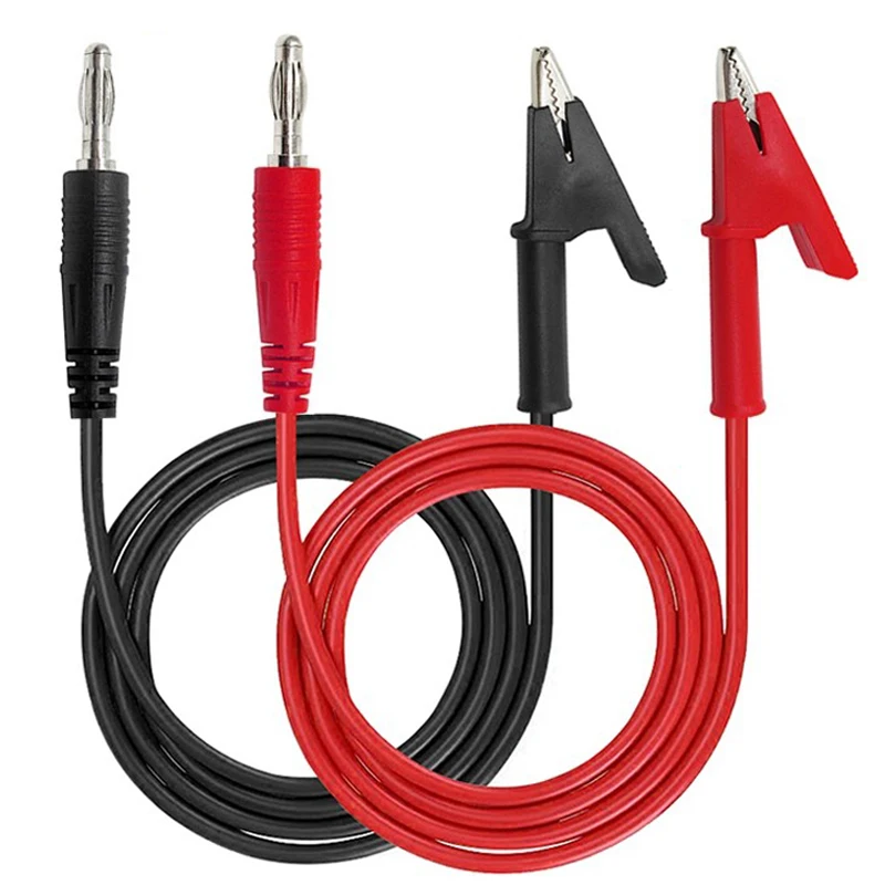 Cable 4mm Banana Plug To Crocodile Alligator Clip Test Leads 1M Cable Power Tools Silicone Banana Plug Accessories