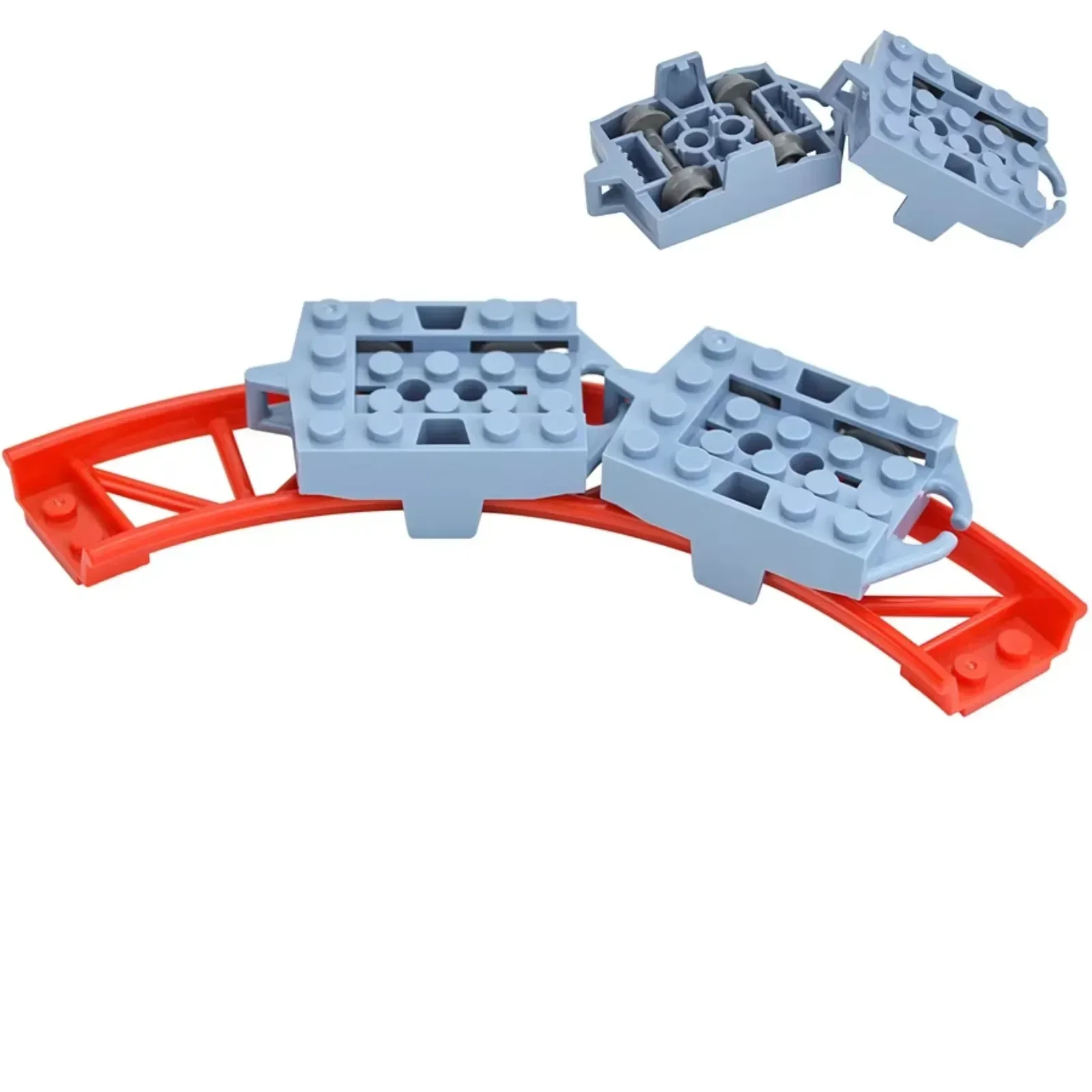 Track Roller Coaster Rail Bow Slope Shaft Edges Straight Curved Track Blocks Toys Compatible 25061 26559 26560 25059 34738 26022