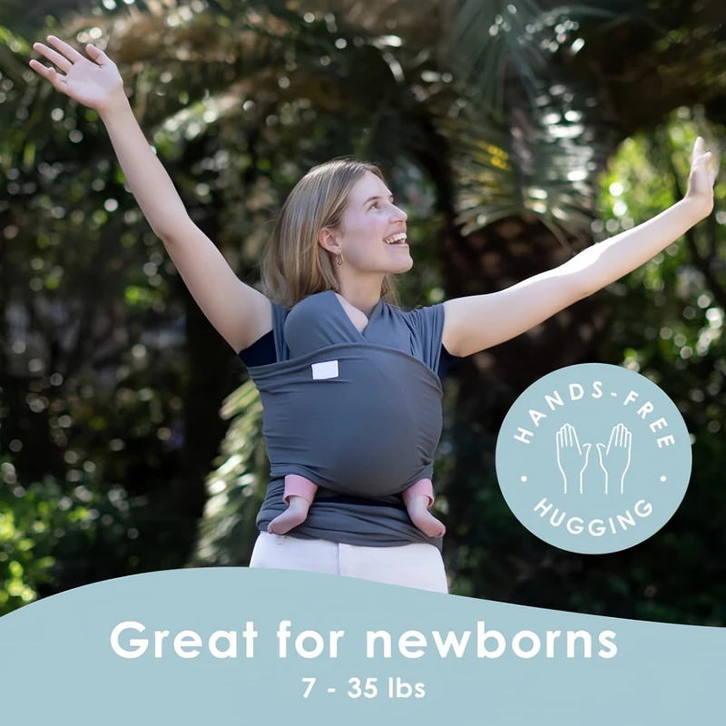 Baby Wrap Carrier Stretchy Ergonomic Baby Carrier Sling for Newborn Infants Hands-Free Lightweight Baby Wrap 7-35 lbs