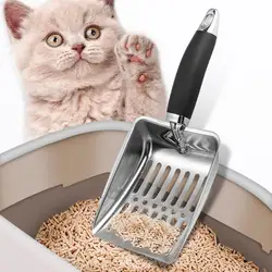 Cat Litter Scoop Metal Long Handle Litter Scooper Deep Shovel For Cat Kitten Litter Box Cleaning Tool Pet Supplies ﻿