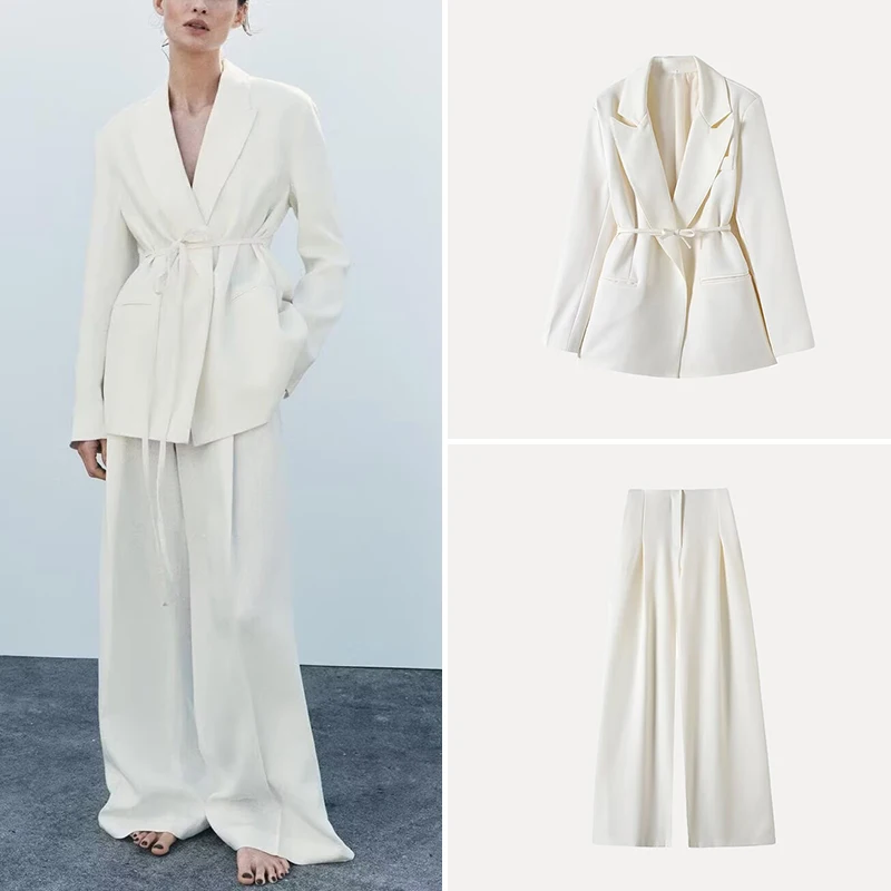 طقم بدلة كاجوال نسائية لصيف 2025 من ألياف البوليستر بنطال مريح ومجموعة Jaet