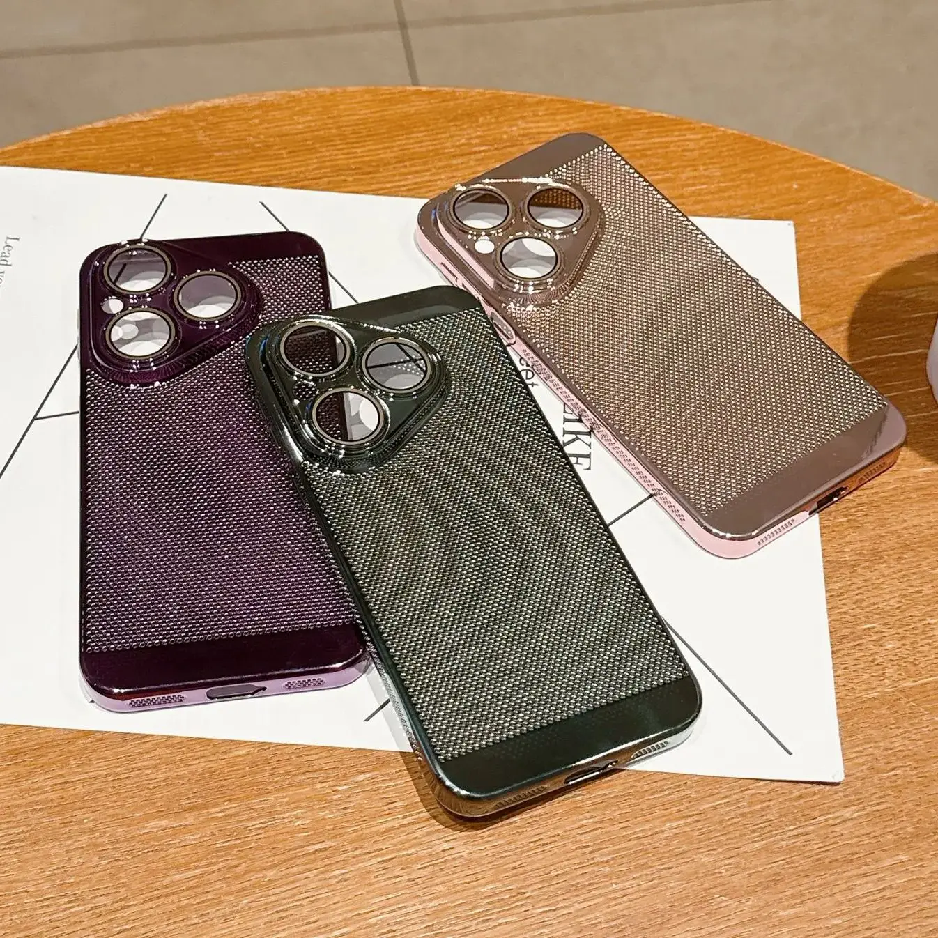 تصفيح تبديد الحرارة تنفس شبكة الحال بالنسبة لهواوي بورا 80 70 P60 الفن P50 كاميرا حماية جوفاء شبكة الصلب الغطاء الخلفي