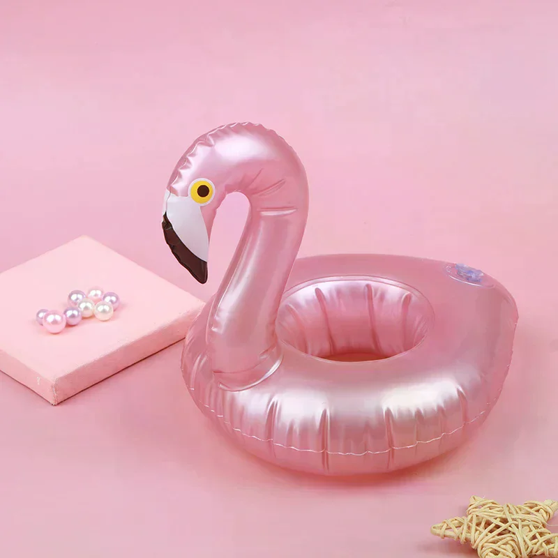 Inflatable Flamingo Pool Float Toys Drink Float Cup Holder Party Toys Mini