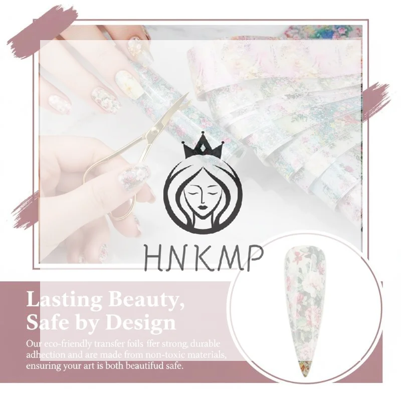 10 Rolls Oil Painting Flower Rose Nail Foils Nail Art Transfer Paper Set for DIY Manicure Decorations Salon Use