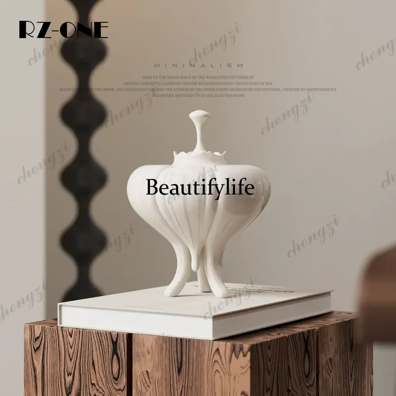 end ceramic three-legged incense burner melon petal shape aromatherapy burner tea room bookcase light luxury decoration ornament