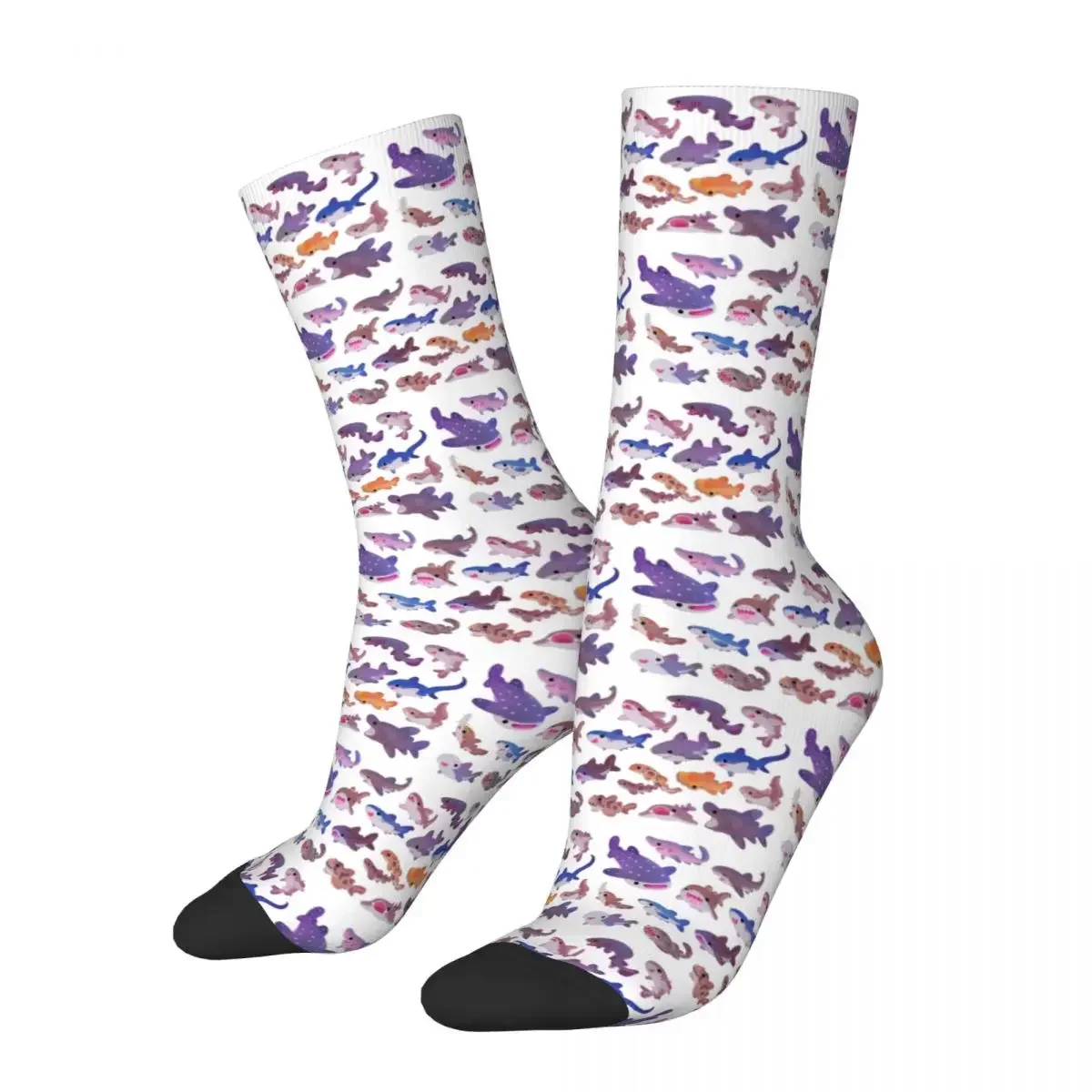 Shark Day Socks Harajuku Sweat Absorbing Stockings All Season Long Socks Accessories for Man's Woman's Gifts