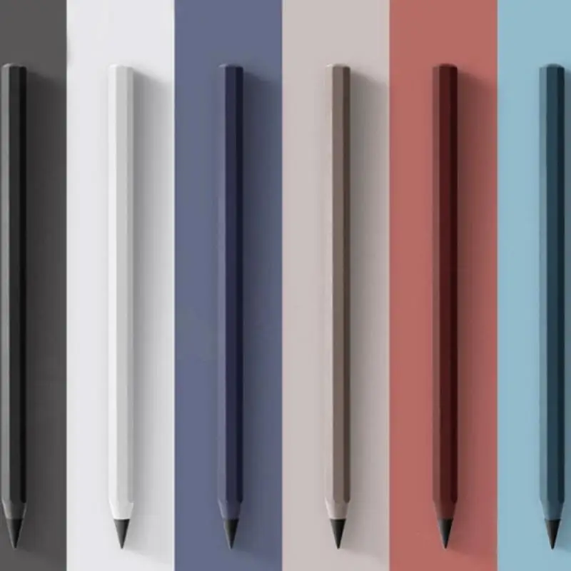 Y3NC 6Pcs/Pack Metal Pencil Erasable Everlasting Pen Inkless Pencil