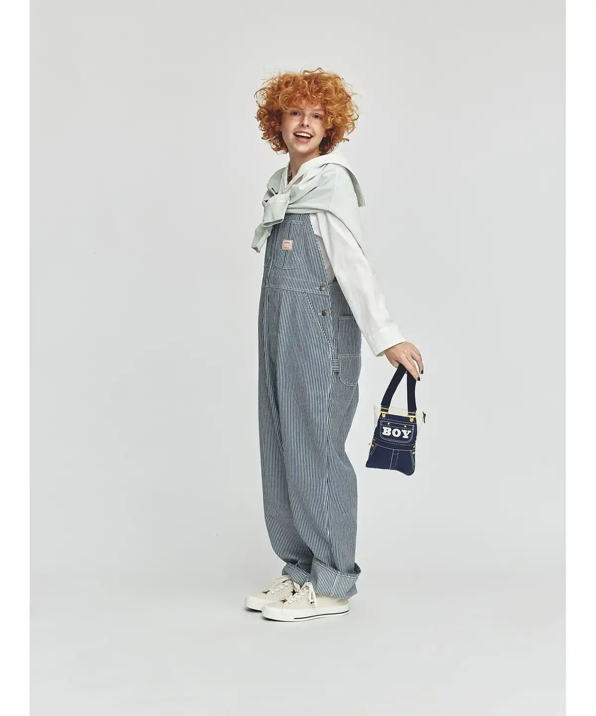 

Джинсовый комбинезон Waed с вертикальными полосками, свободный крой, ретро-стиль, весна 2026, женский, с высокой талией, универсальный, на все сезоны