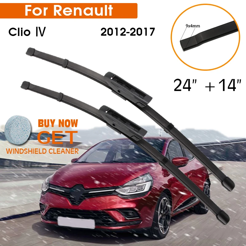 Car Wiper Blade For Renault Clio 4 2012-2017 Windshield Rubber Silicon Refill Front Window Wiper 24