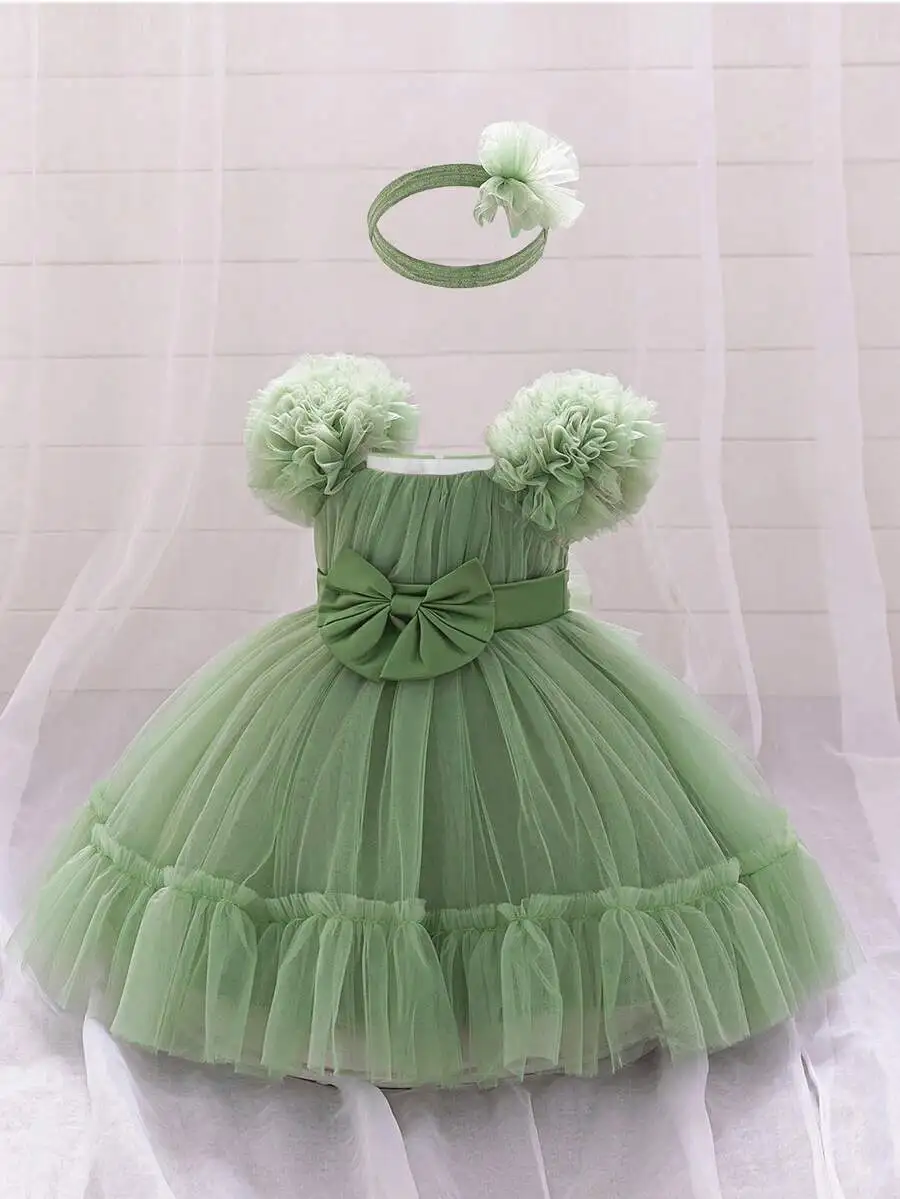 

Mint Green Tulle Bow Headband For Adult Women Party Accessory
