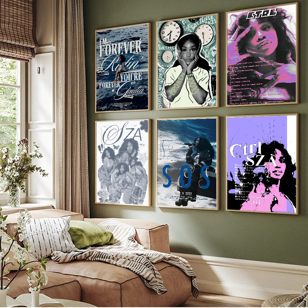 

Singer Sza Self-adhesive Art Poster Whitepaper Prints Posters Artwork Home Decor