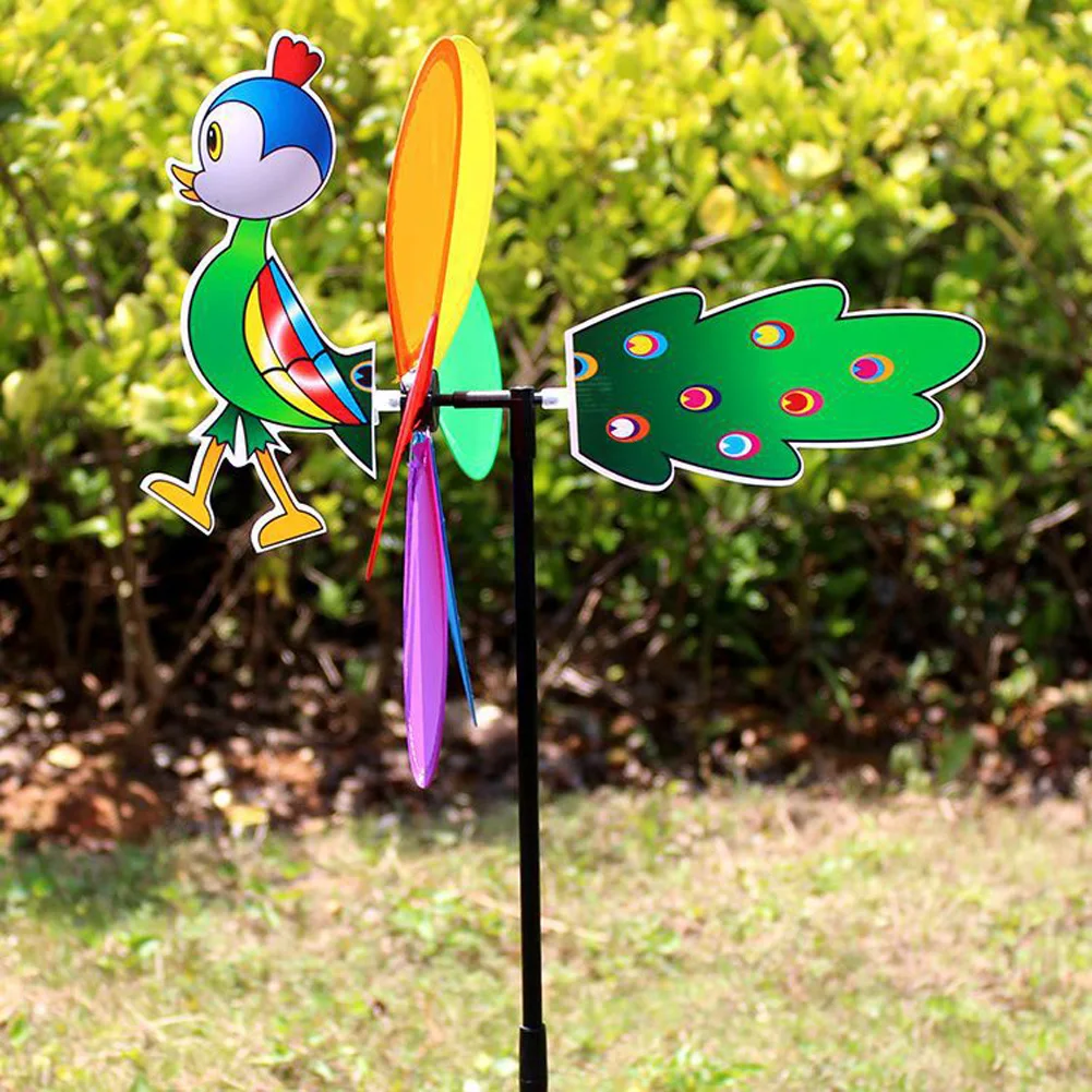 Cute Bee Six Colors Three-dimensional Windmill Cartoon Children Toys Home Garden Decoration Yard 3D Animal Windmill Toy