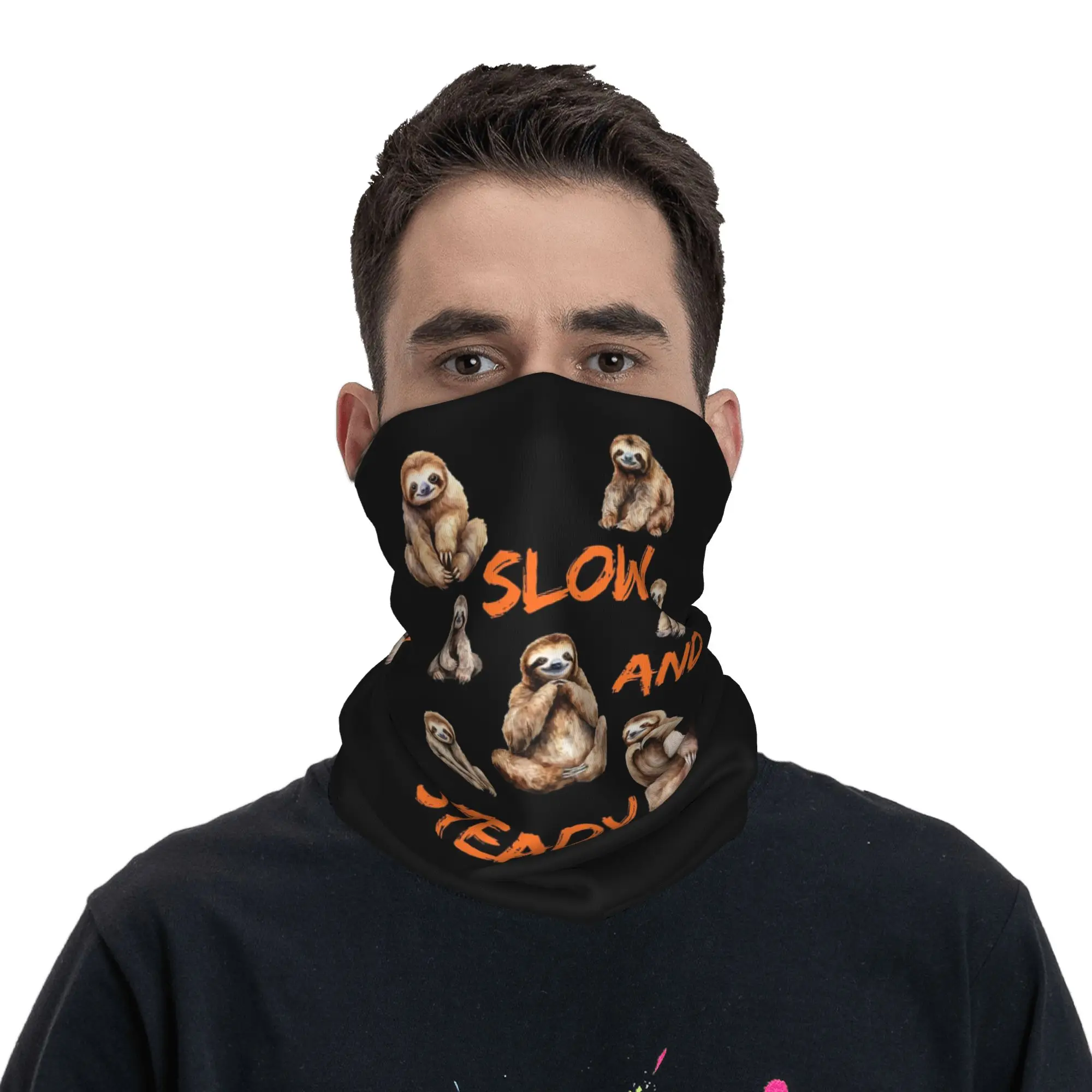 Sloths relaxing Bandana Neck Gaiter Printed Magic Scarf Multifunction Balaclava Outdoor Sports For Men Women Adult