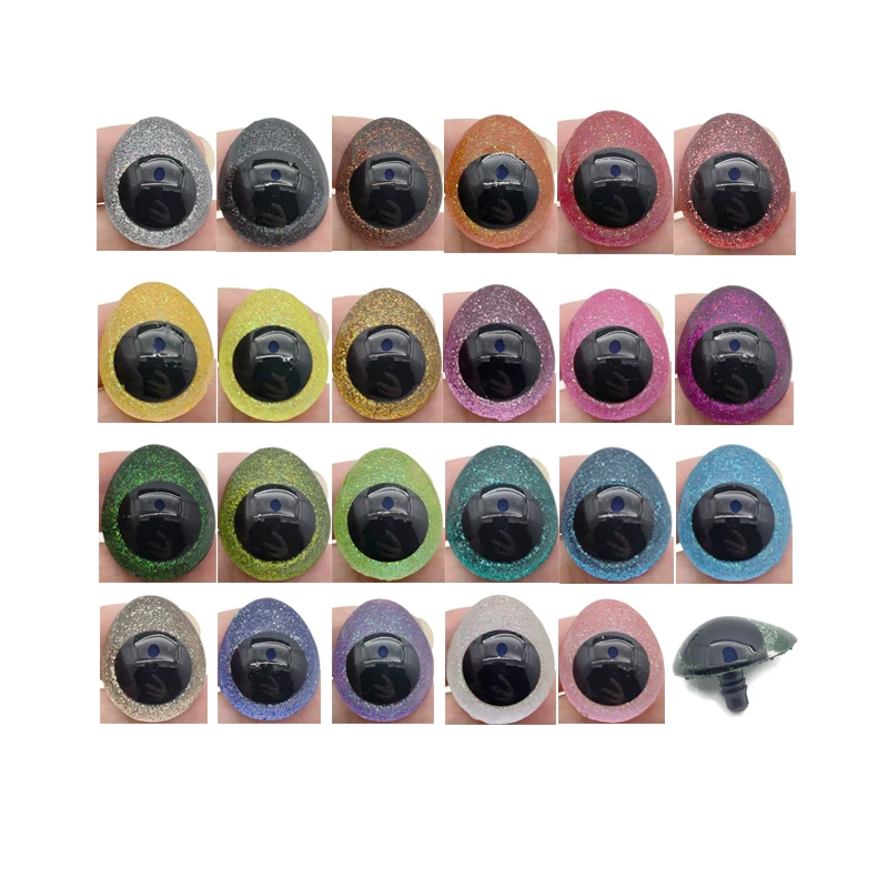 10pcs Safety Glitter Plastic Eyes Colorful Doll Eyes For Stuffed Doll Accessories Puppet Toy Plush Toy Amigurumi Crochet Toys