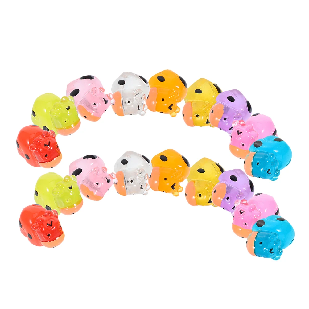 

18Pcs Glow-in-The-Dark Mini Cow Resin Sculptures Cute Tiny Animals for Garden Bonsai Micro Landscape Display Mini Resin Cows