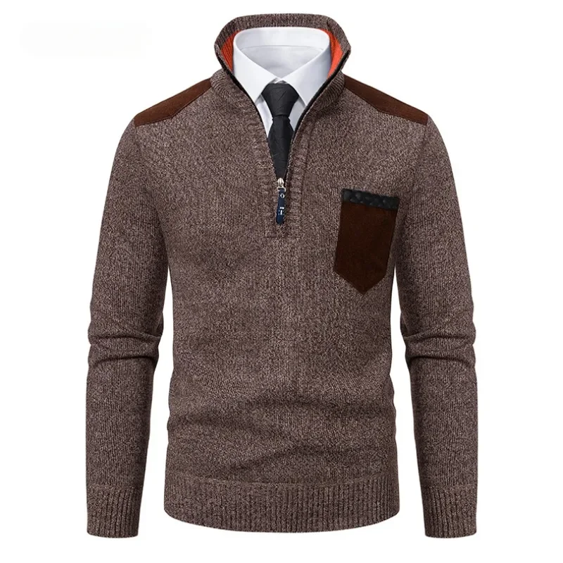 2024 beliebte Herren Casual Fashion Urban Trend mit dicken Samt Cardigan Strick pullover Herren Pullover