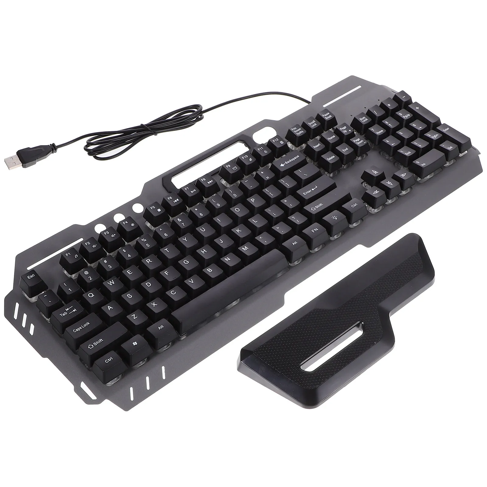 Gaming USB Keyboard 104-Key Full Size Ergonomic Silent Waterproof Backlit Non-Conflict for Home Office Cafe Gaming Setup
