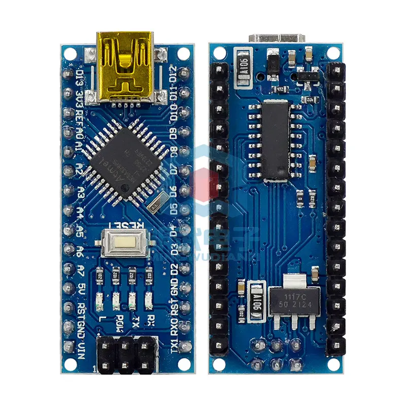 Compatible with 2014 version, Nano V3.0 ATMEGA328P improved version, pre-soldered, no wiring harness