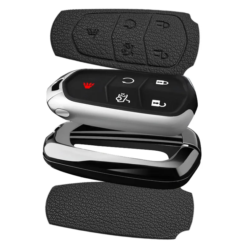 Metal Key Case Cover shell bag fob holder for Cadillac ESV Escalade CTS XTS SRX ATS 2015 2016 2017 2018 CT5 XT5 XT6 remote smart