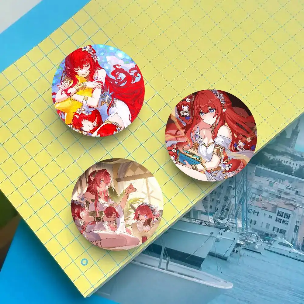 Tribbie Honkai Star Rail Badge Tinplate Meme Round Brooch For Hat Bag Creative Lapel Jewelry Accessories Gifts