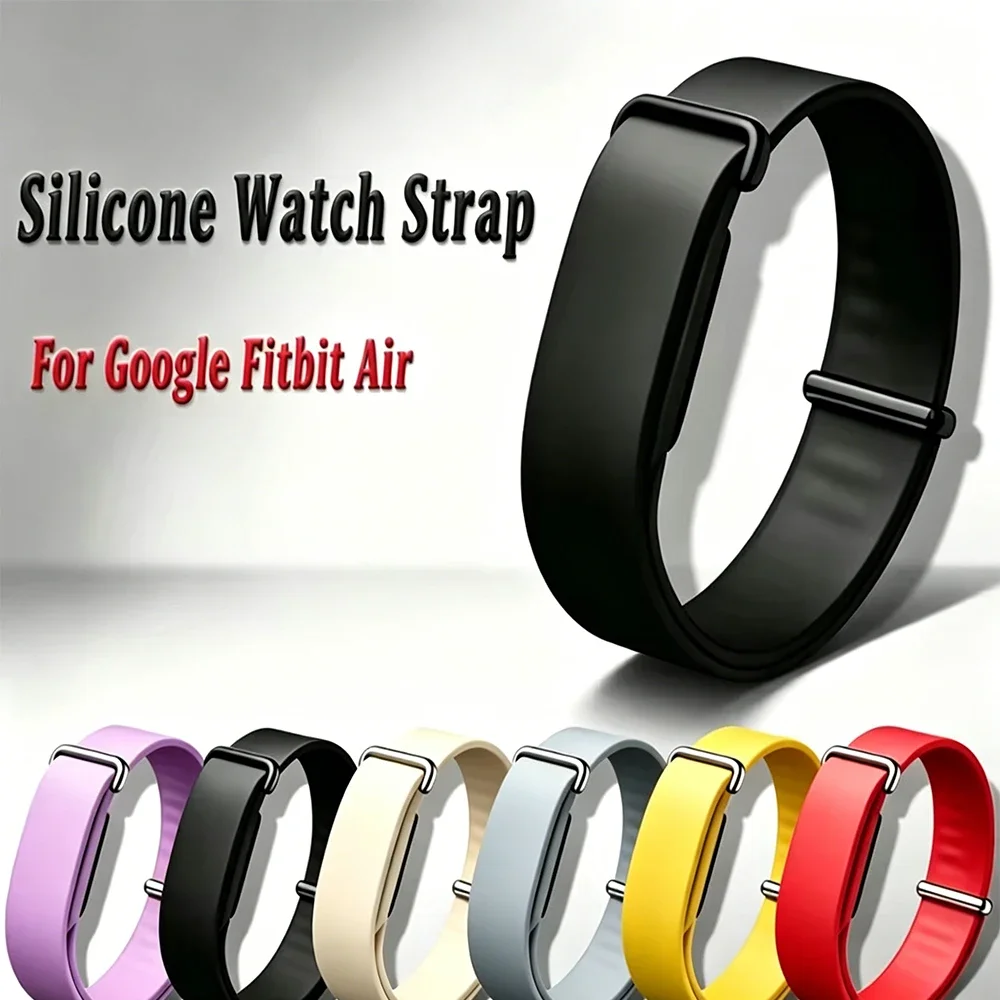 Adjustable Soft Silicone Rubber Strap for Google Fitbit Air Sport Loop Bracelet Sweat Resistant Replacement Fitness Wristband