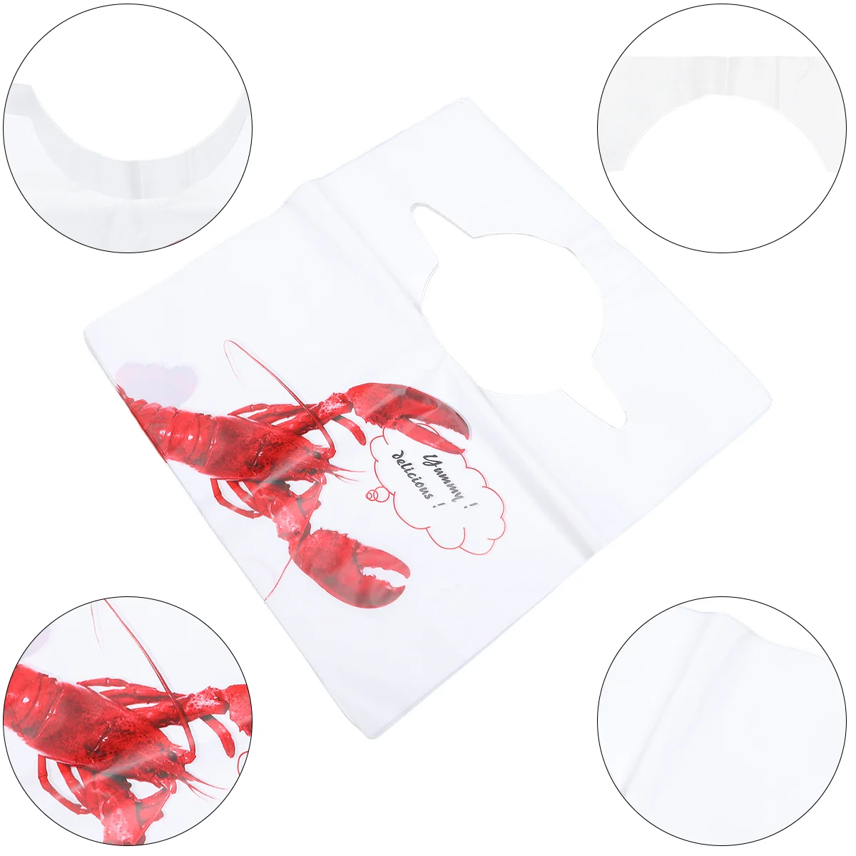 100 PCS The Lobster Disposable Apron Portable Crayfish for Restaurant Plastic Aprons Man