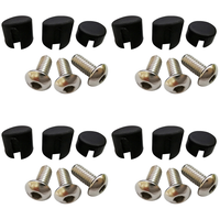 ABJM-4Set Scooter Rear Back Fender Mudguard Screw Rubber Cap Screw Plug Cover For XIAOMI M365 Electric Scooter Parts(Black)