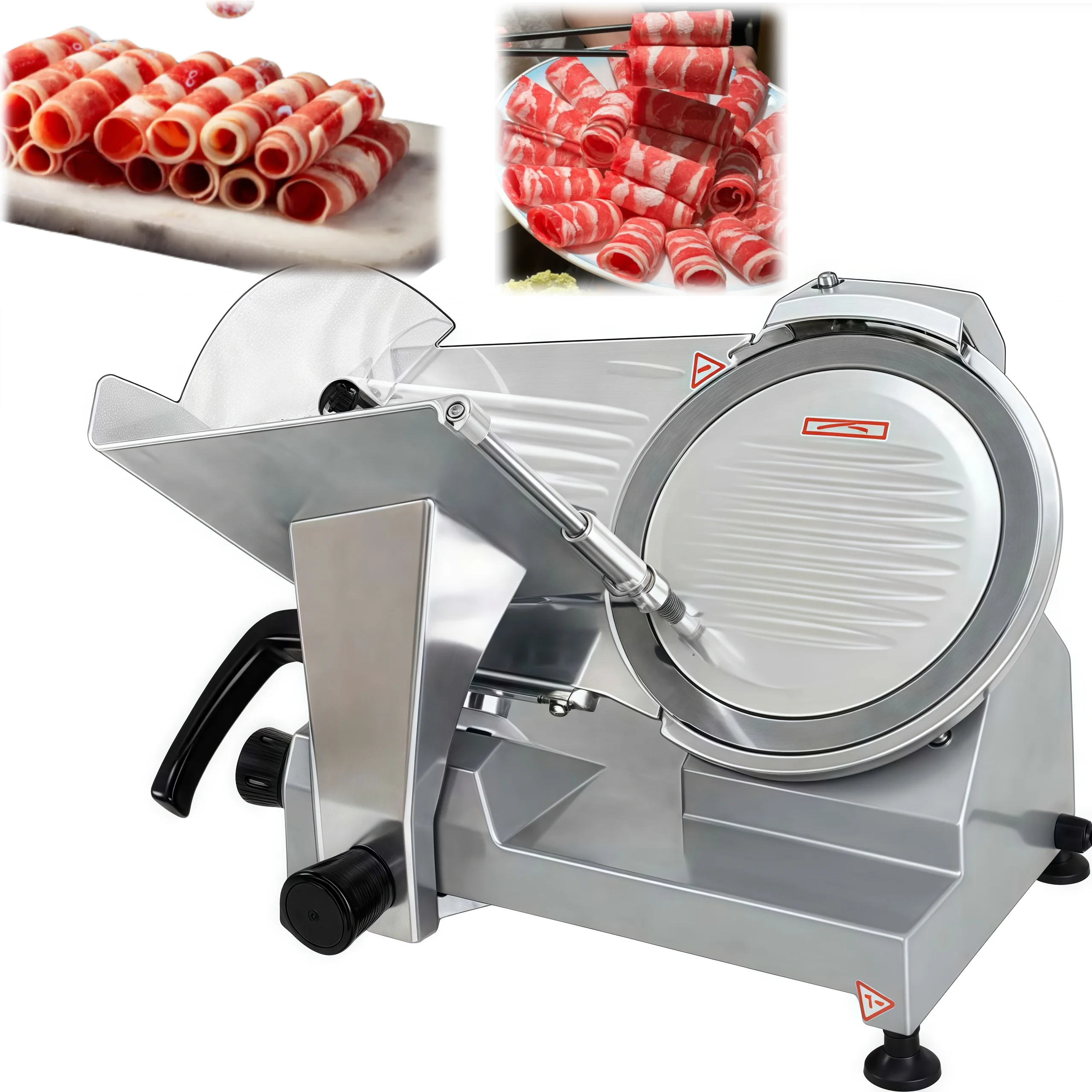 New Commercial Semi-automatic Electric Meat Slicers with Stainless Steel Blade and Adjustable Thickness for Frozen & Fresh Meat