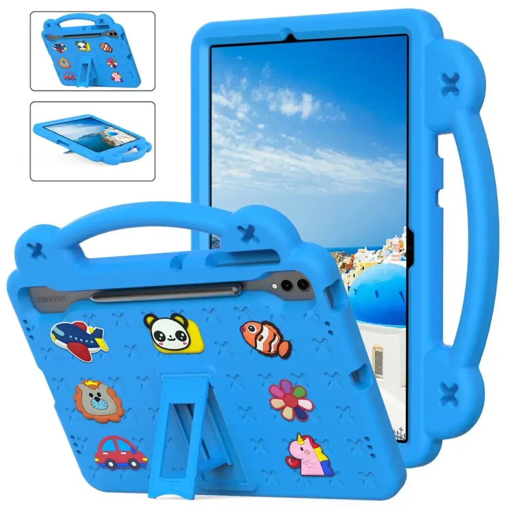 Para Samsung Galaxy Tab S9 S8 S7 FE Plus SM-X710 X700 X510 T870 X810 X610 X800 T730 T970 funda EVA para niños con soporte de mano