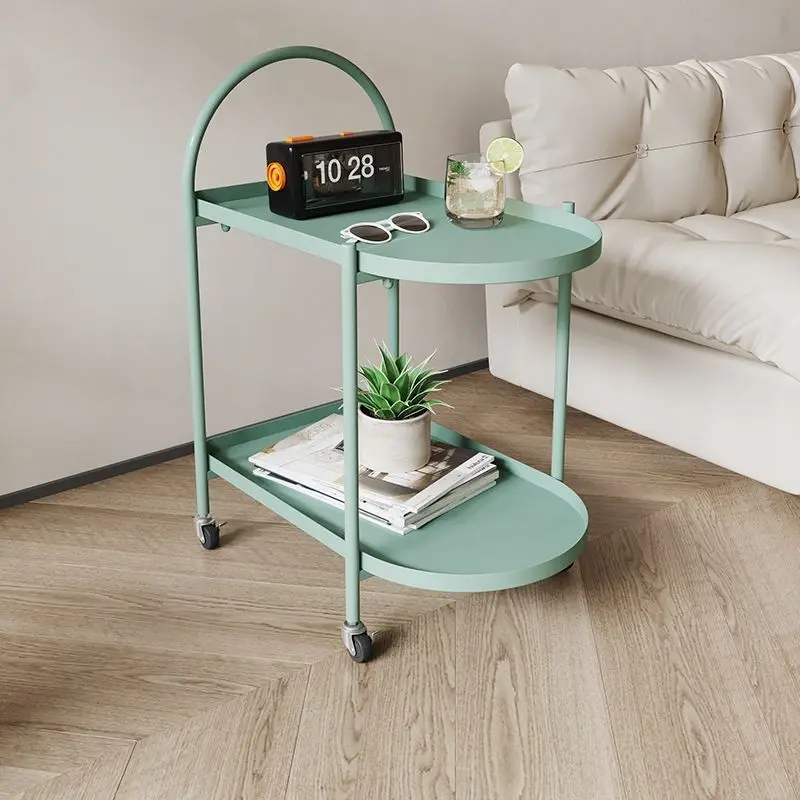 

Household Mobile Trolley Living Room Furniture Iron Art Coffee Table Book Storage Shelf Kitchen Islands Trolleys Kitchen Cart