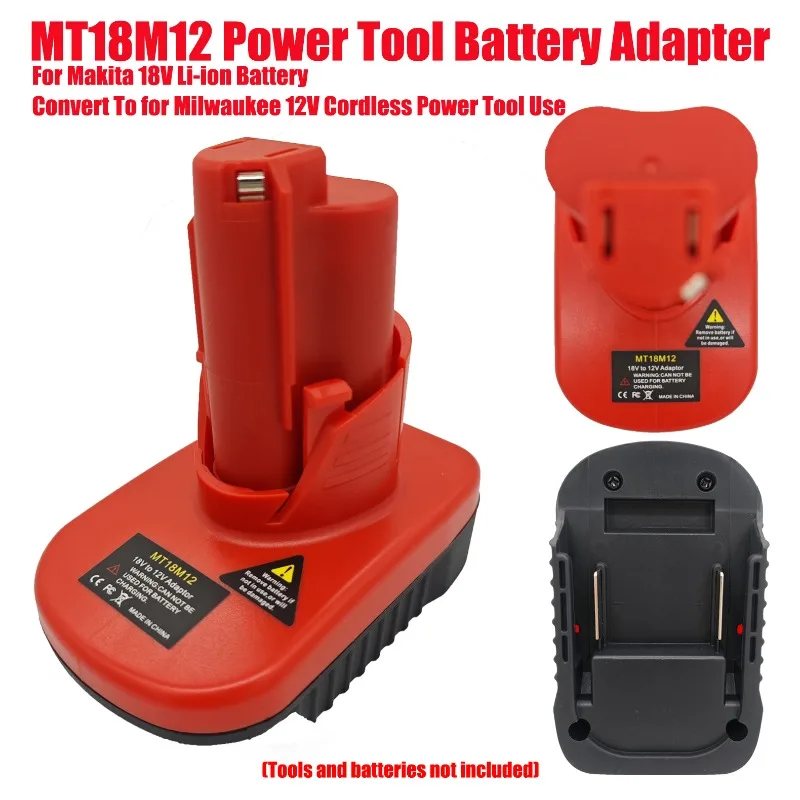 

MT18M12 for Makita 18V Li-ion Battery Power Tool Battery Adapter Converter Convert To for Milwaukee 12V Cordless Power Tool Use