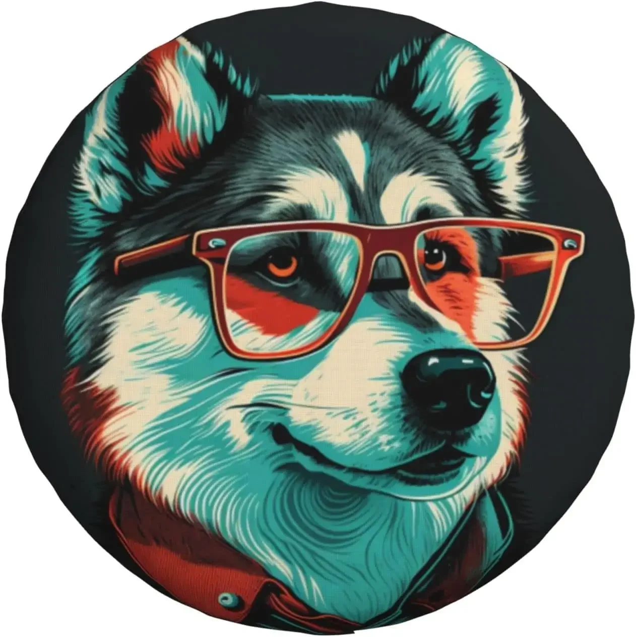Husky animal cão capa de pneu sobressalente protetores de roda à prova de intempéries universal apto para reboque rv suv caminhão campista reboque de viagem