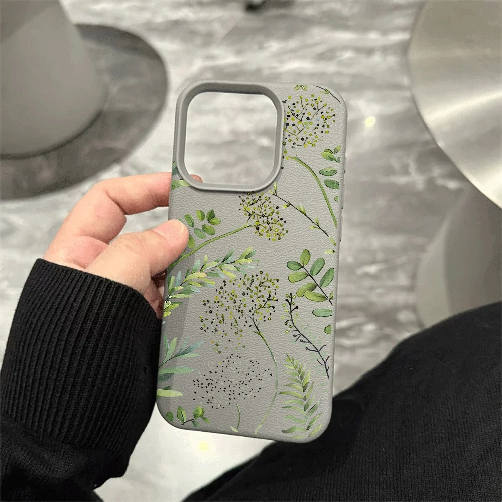 Fernblätter-Handyhülle für iPhone 17 16 15 14 13 12 11 Pro Max 16 15 14 Plus 17 16 15 14 13 12 11 Pro 17Air Silikon-Matt-Cover – Detail 9