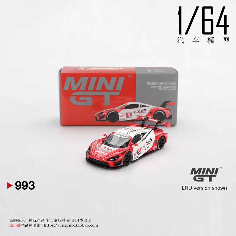 ميني جي تي 1:64 ماكلارين 720S جي تي 3 إيفو # 9 نموذج سيارة مصنوع من خليط معدني مصبوب من MOTUL، لعبة هدية لمهرجان الأولاد، زخرفة قابلة للجمع للبالغين. #1