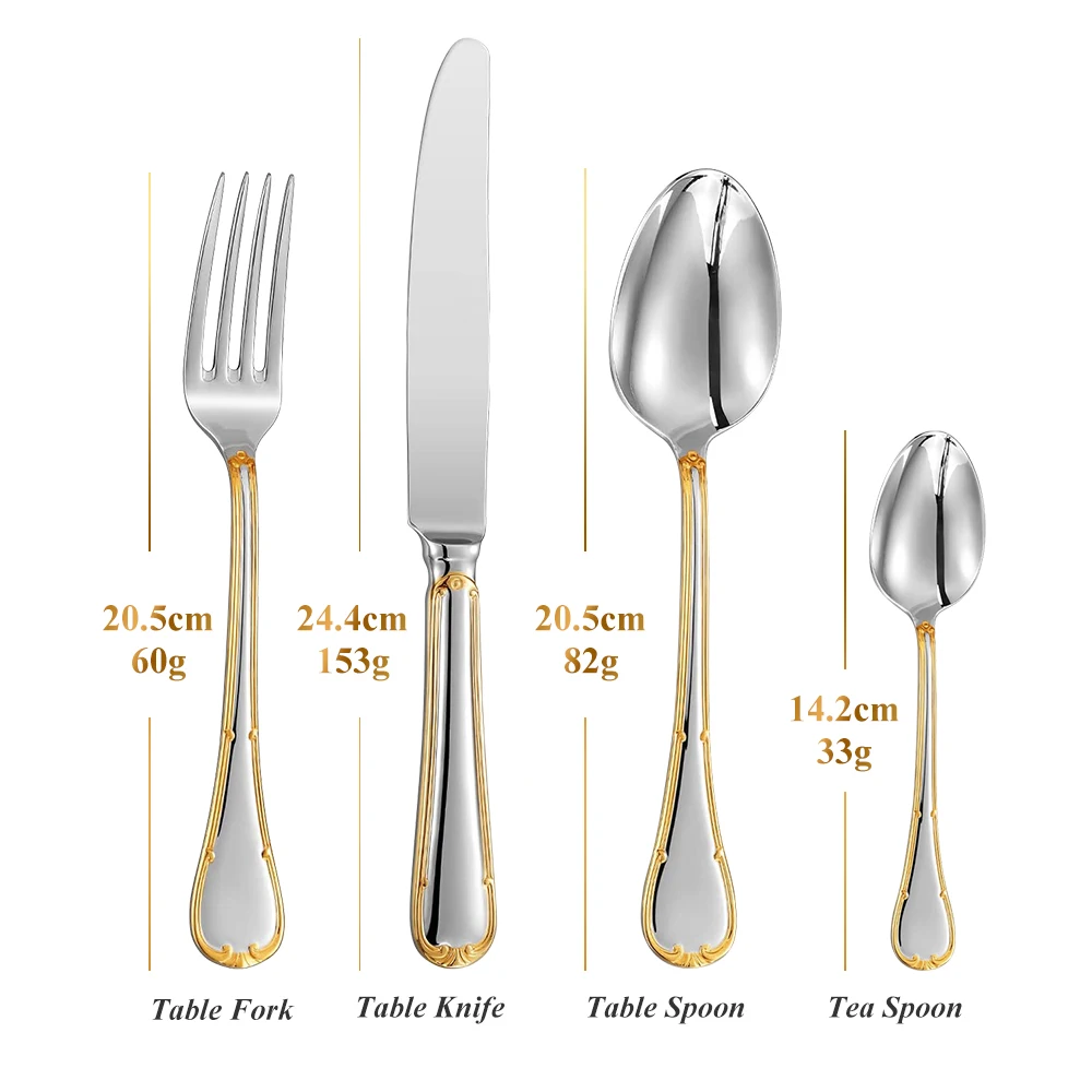 24 Piece Flatware Cutlery Set for 6 18/10 Stainless Steel Silverware Mirror Polished for Housewarming Restaurant Wedding Party