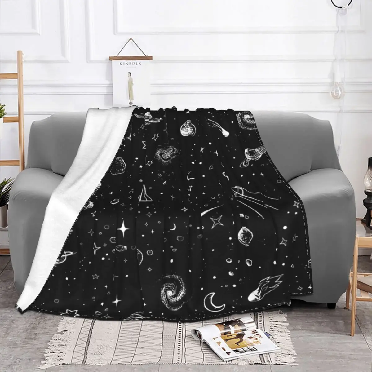 Space Anime Blanket Quilt For Bed Thin Wadding Blanket Throw Blanket