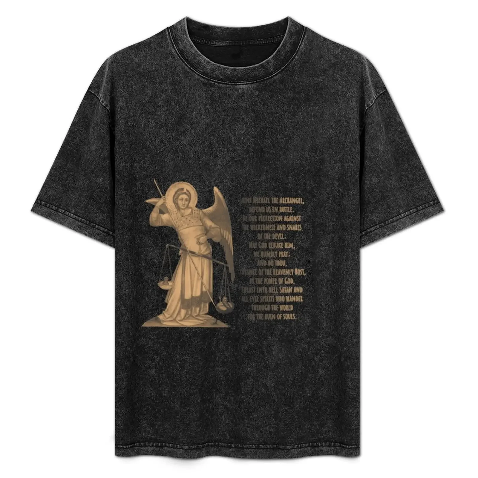 

Футболка Saint Michael The Archangel Prayer, одежда, подарки для парня, винтажная забавная рубашка, хлопковые футболки для мужчин