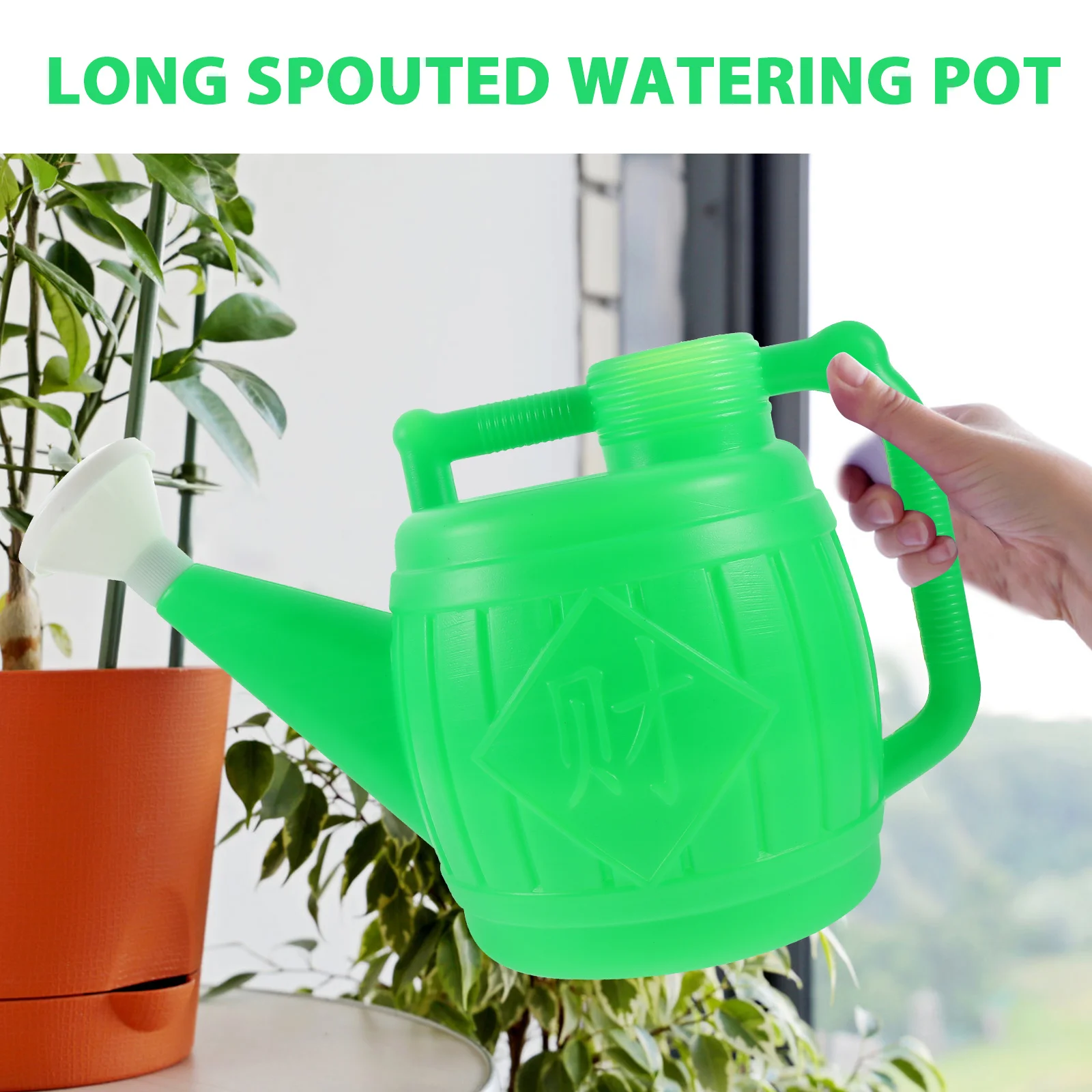 1 قطعة فوهة طويلة البخاخ البلاستيك مسقاة 7L قدرة المضادة للانزلاق مقبض للداخلية في الهواء الطلق حديقة زهرة العناية بالنباتات دش #4