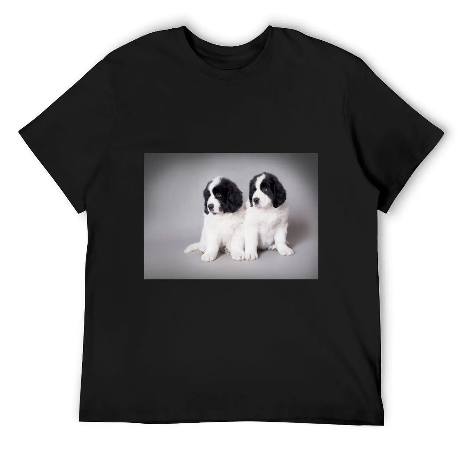 Landseer puppies T-Shirt man t shirt graphics mens t shirts pack