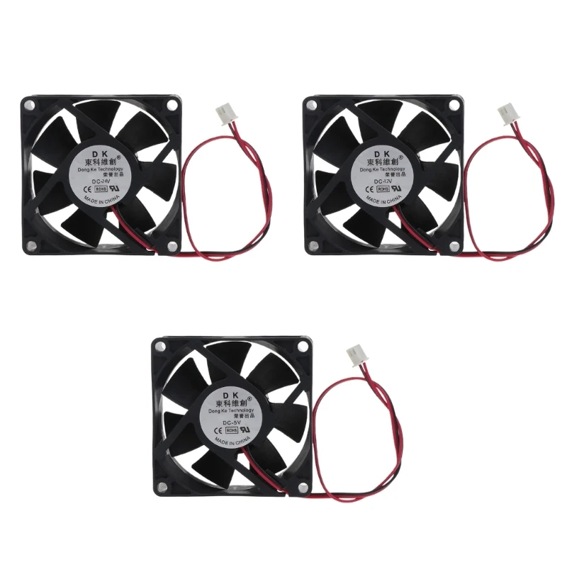 7x7x2.5cm CPU Fan XH2.54 2Pin Dual Ball Bearing PC Server Cooler Radiator 2200R