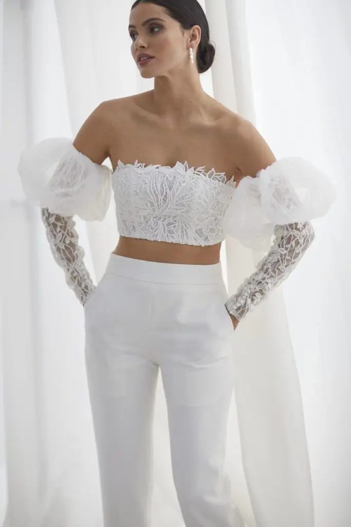 Maniche staccabili in Organza per matrimonio maniche traslucide bianche ricamate maniche a sbuffo nuvola accessori da sposa Dreamlike