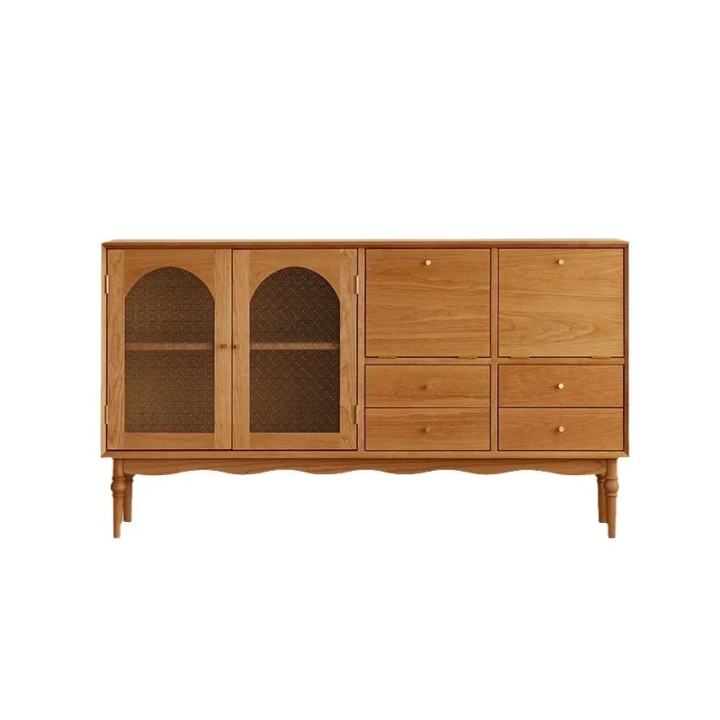 

Solid wood Nordic dining side Modern simple Japanese cherry wood retro living room wine cabinet Kitchen storage