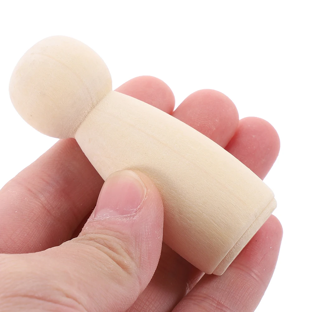 

50Pcs Unfinished Wood Peg Figures: Minimalist Natural Craft Bodies for Painting DIY Art Projects Classroom Decor Travel