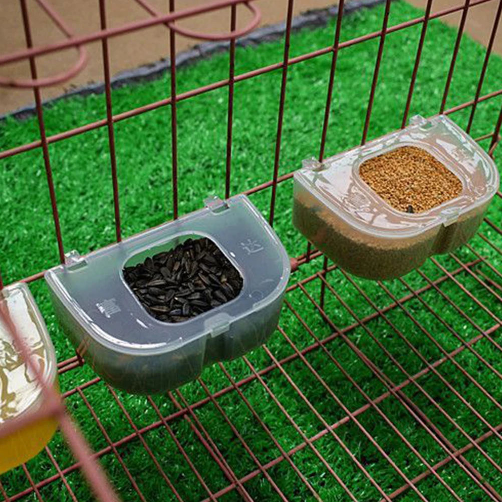 

2Pcs Bird Cage Feeder Transparent Anti Spill Parrot Food Box Pigeon Trough Quail Feeder Bowl Pet Bird Supplies