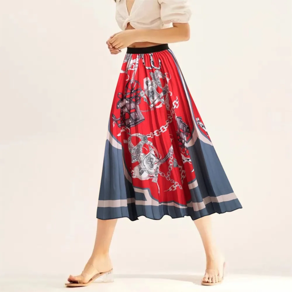 Zomerrokken Voor Dames Dames Bedrukte Vintage Jurk Rok Strand Lente Zomer Fris Zoet Lange Rok Tutu Rok