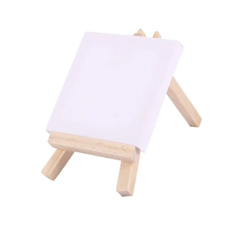 A86P-120Set الفنانين 5 بوصة الحامل الصغير + 3 بوصة X3 بوصة قماش صغير مجموعة اللوحة الحرفية DIY بها بنفسك الرسم طاولة صغيرة الحامل هدية #4