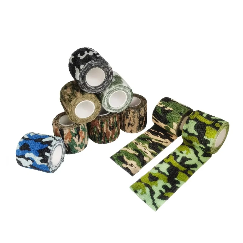 1/6pcs Self-Adhesive Elastic Outdoor Hunting Camouflage Stealth Tape Waterproof Wrap Durable Self Adhesive Elastic Bandage